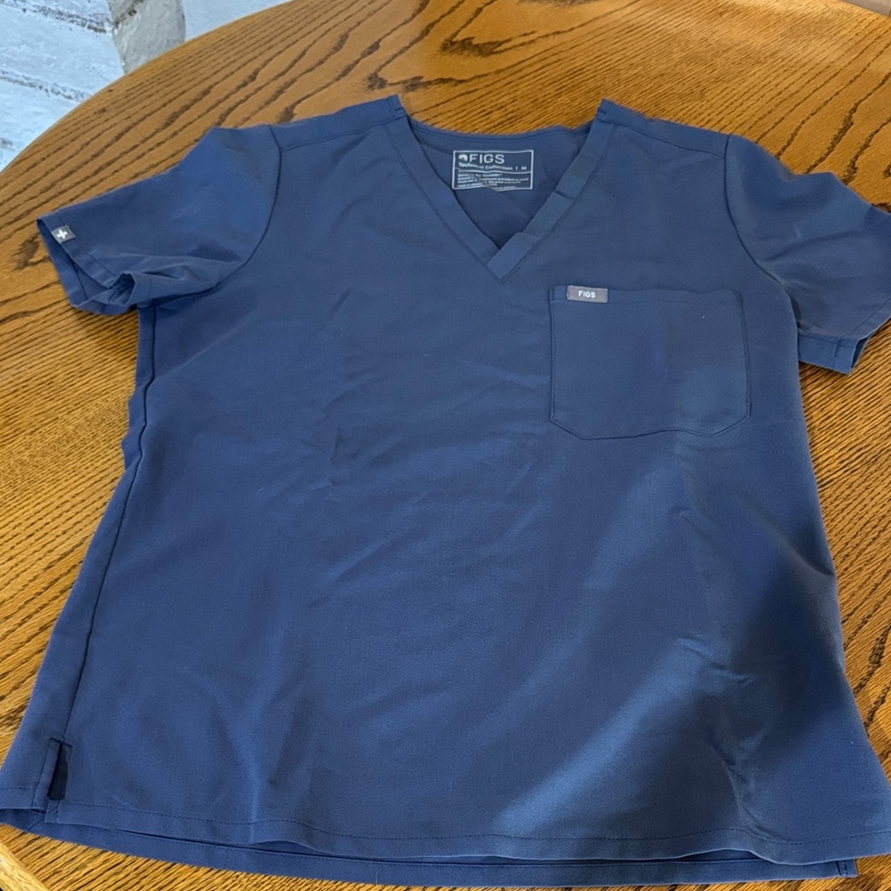 Figs Deep Blue V-Neck Scrub Top